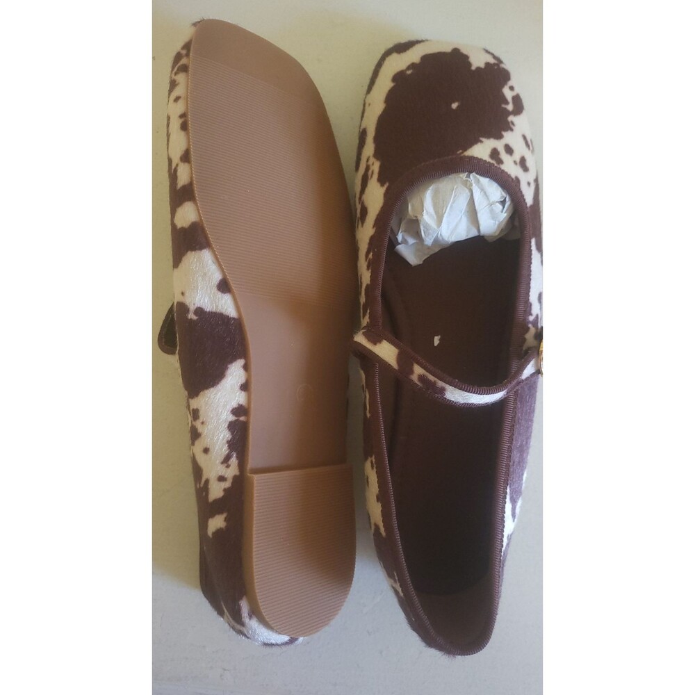 Mary janes Buckle Flats Cow Print Loafer Shoes Sz9.5 New - Picture 4 of 4